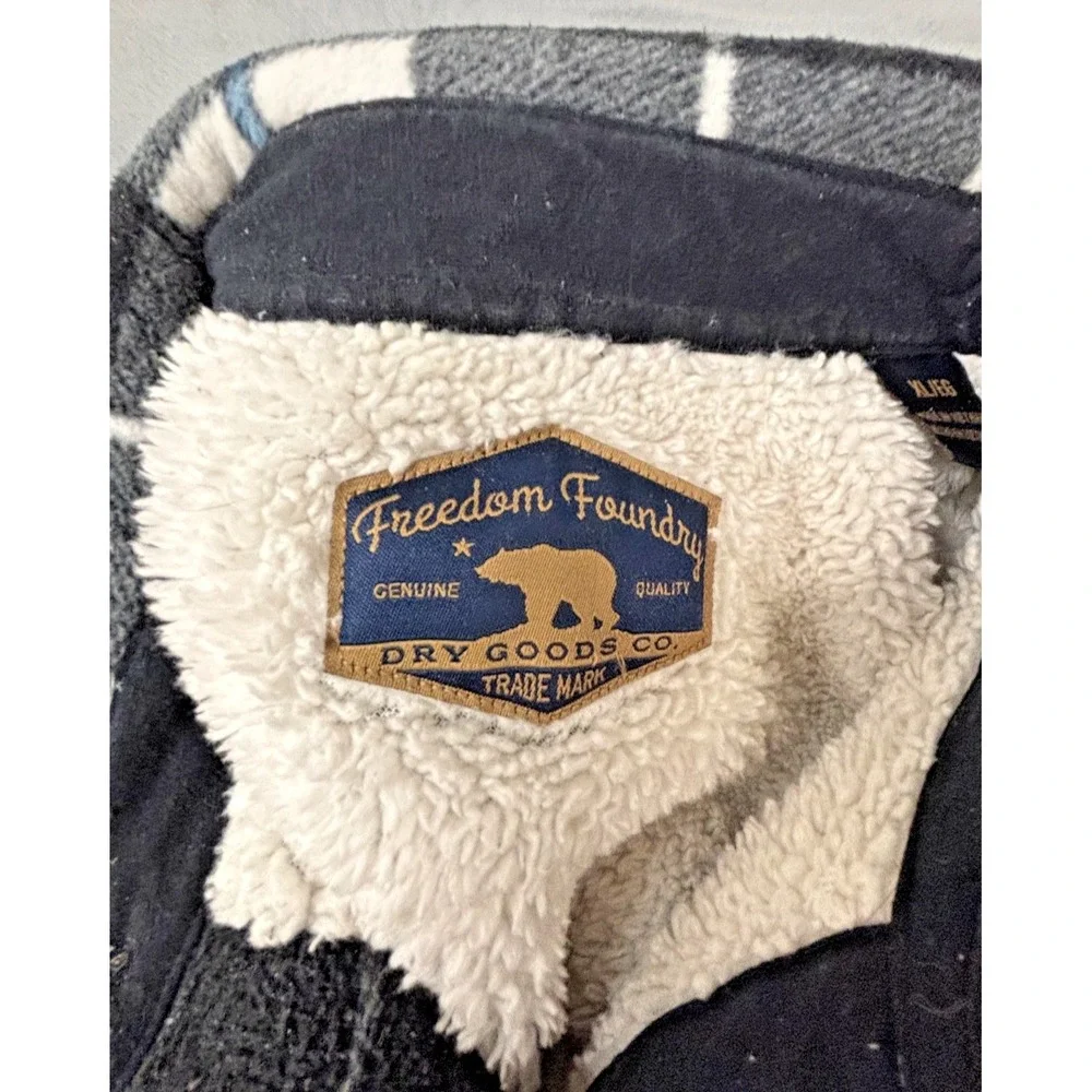 Freedom Foundry Flannel Plaid Sherpa Fleece Lined Shirt Jacket Men's Size XL